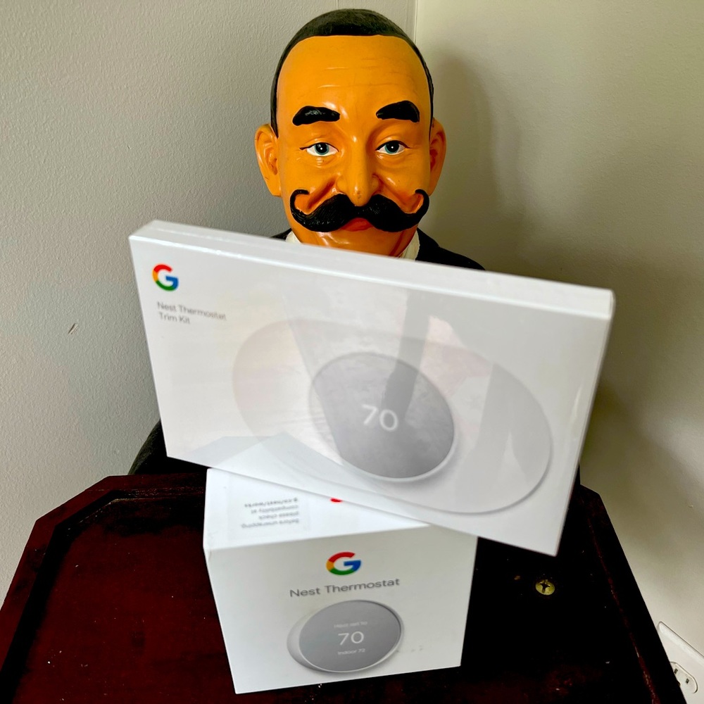 Google nest thermostat with trim package (open box brand new)